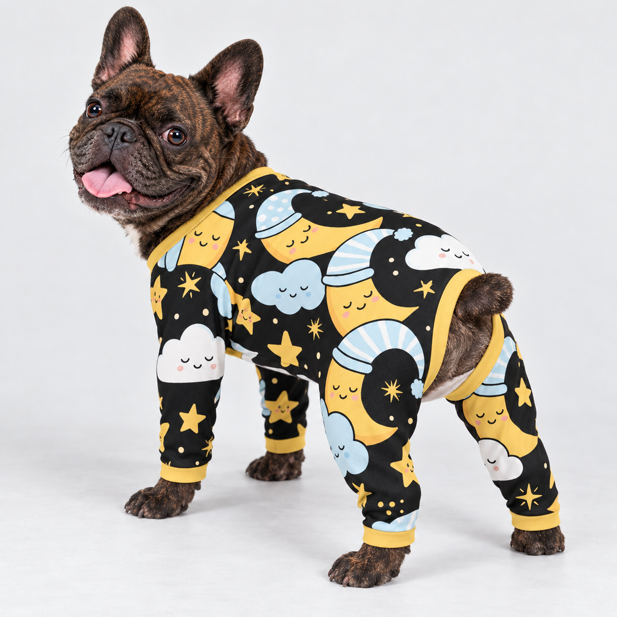 Sleepy Moon French Bulldog Pajamas - Soft Stretch Dog Sleepwear - hero view