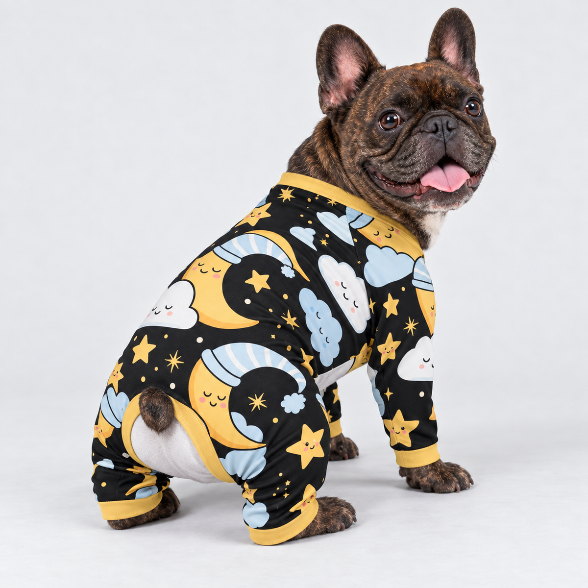 Sleepy Moon French Bulldog Pajamas - Soft Stretch Dog Sleepwear - second view