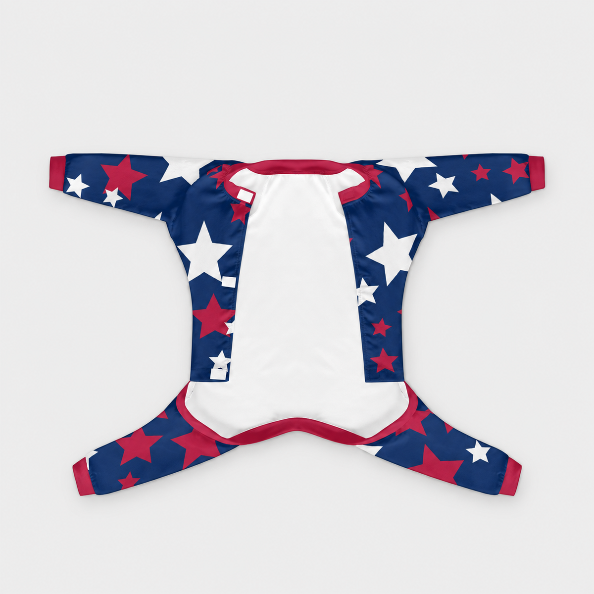 Patriotic Stars French Bulldog Pajamas - Soft Stretch Dog Sleepwear - front view