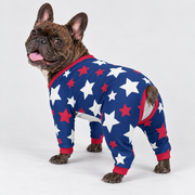 Patriotic Stars French Bulldog Pajamas - Soft Stretch Dog Sleepwear - hero view