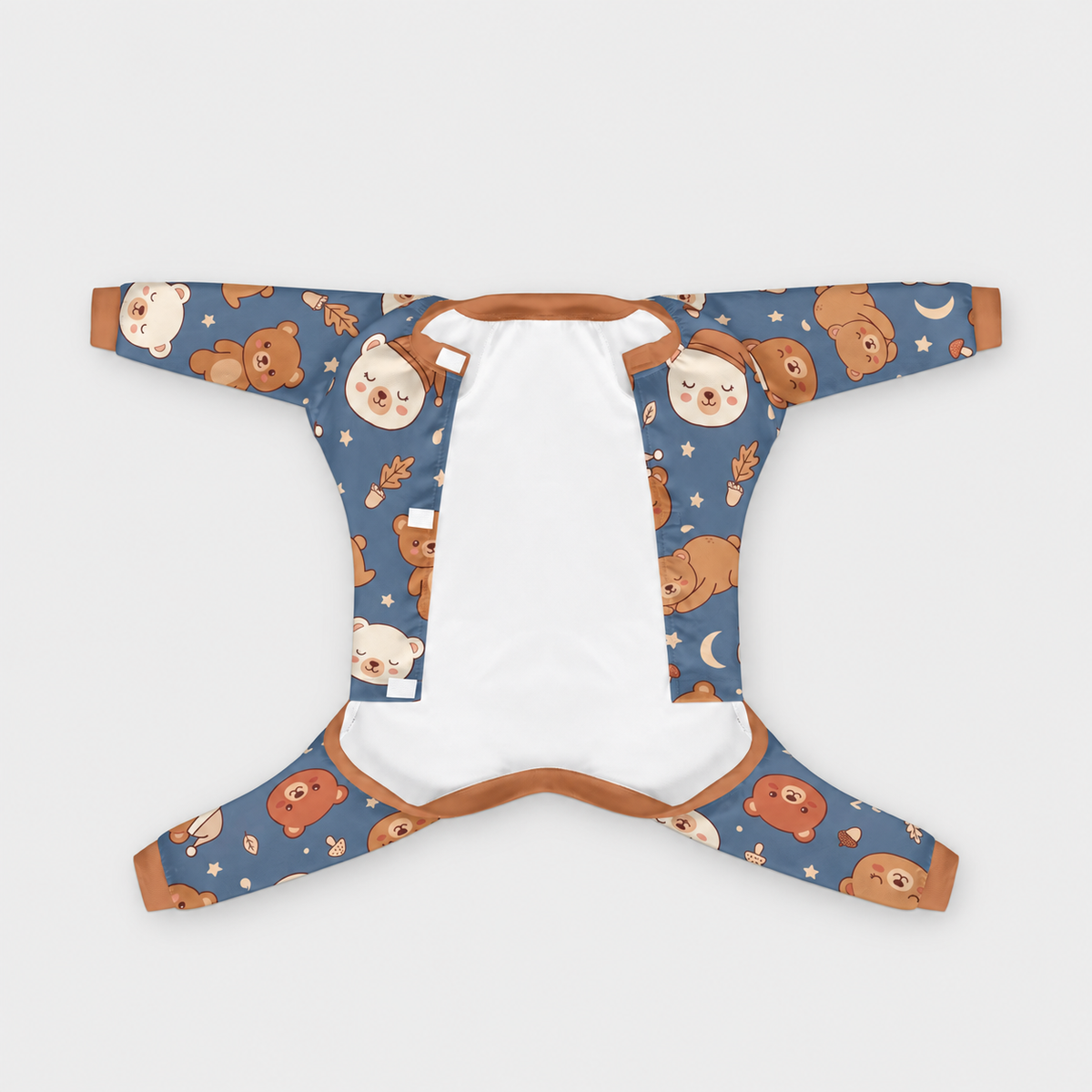 Sleepy Teddy Bear French Bulldog Pajamas - Soft Stretch Dog Sleepwear - front view