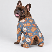 Sleepy Teddy Bear French Bulldog Pajamas - Soft Stretch Dog Sleepwear - hero view