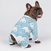 Winter Polar Bear French Bulldog Pajamas - Soft Stretch Dog Sleepwear - hero view