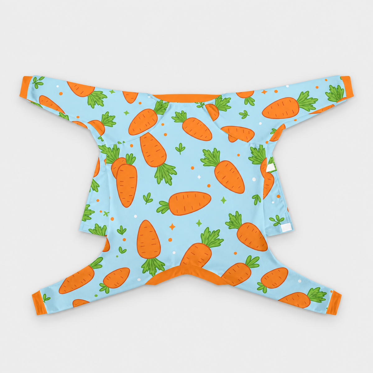 Playful Carrot French Bulldog Pajamas - Soft Stretch Dog Sleepwear - back view
