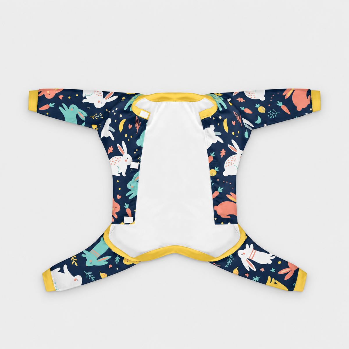 Playful Bunny French Bulldog Pajamas - Soft Stretch Dog Sleepwear - front view