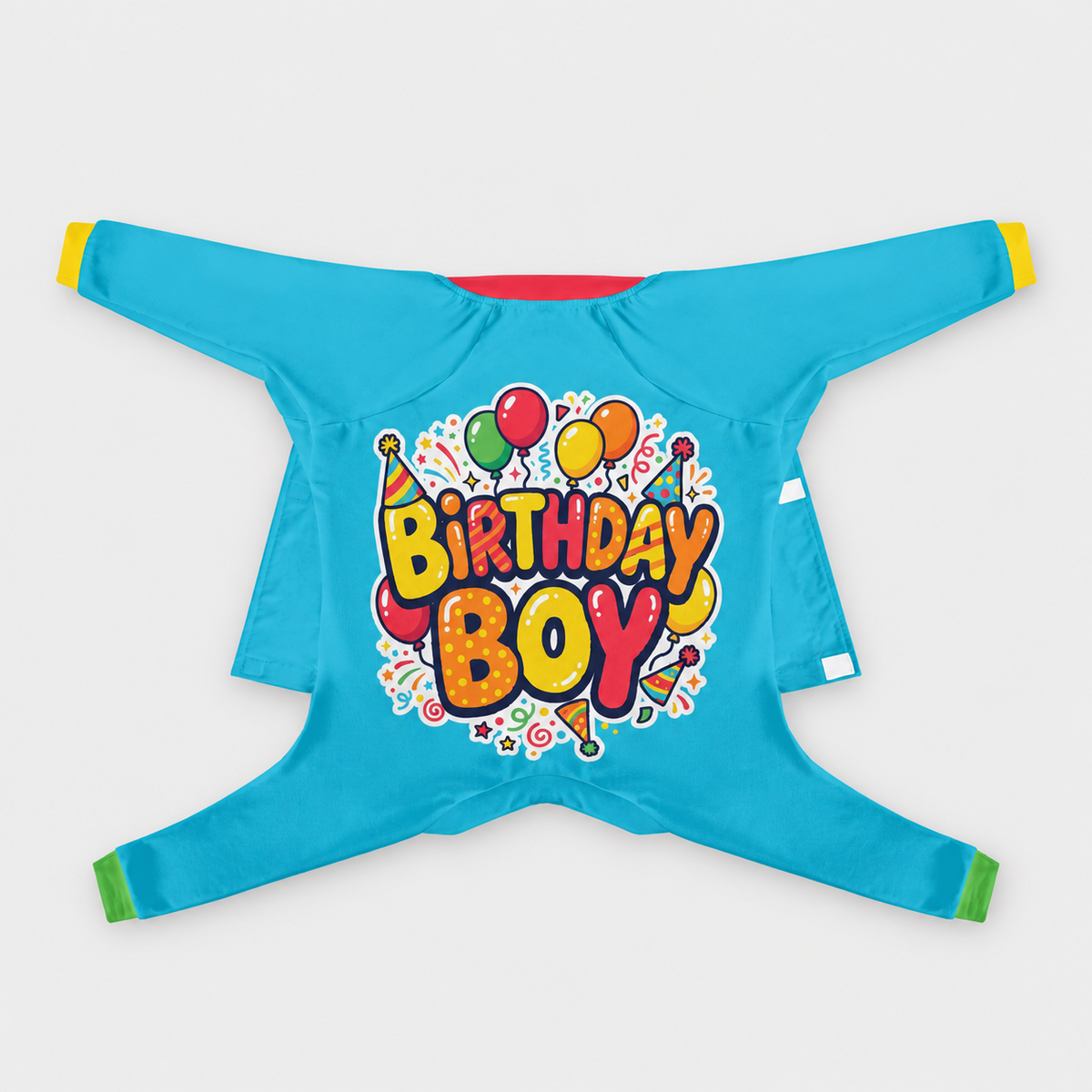 Birthday Party French Bulldog Pajamas - Soft Stretch Dog Sleepwear - back view