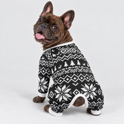 Holiday Snowflake French Bulldog Pajamas - Soft Stretch Dog Sleepwear - hero view