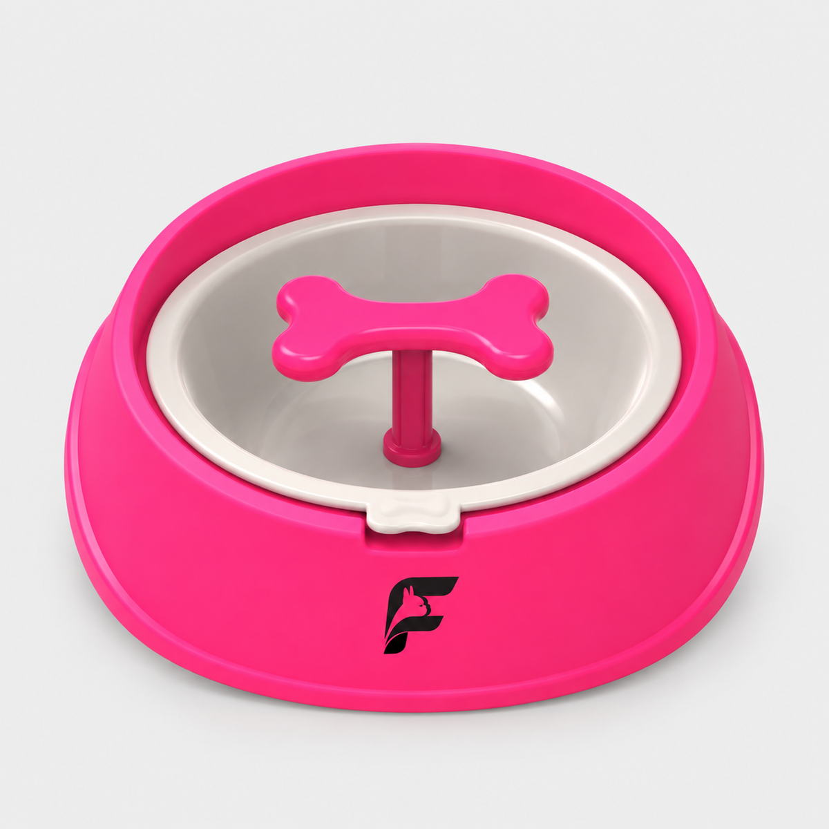 French Bulldog Slow Feeder Bowl - Raised Bone Center