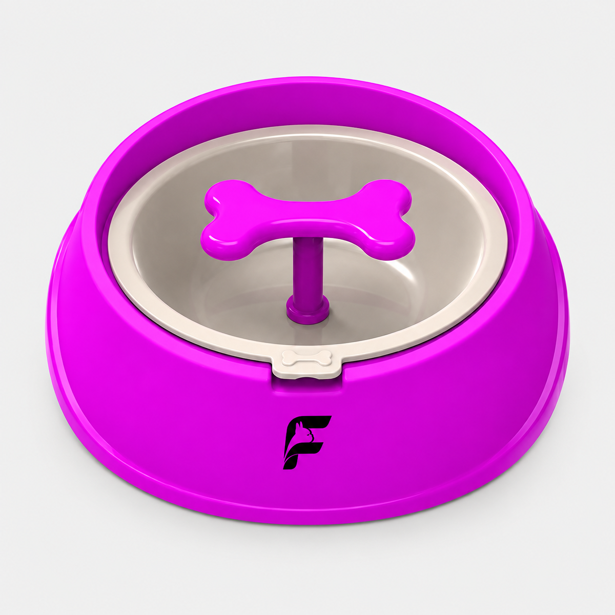 French Bulldog Slow Feeder Bowl - Raised Bone Center