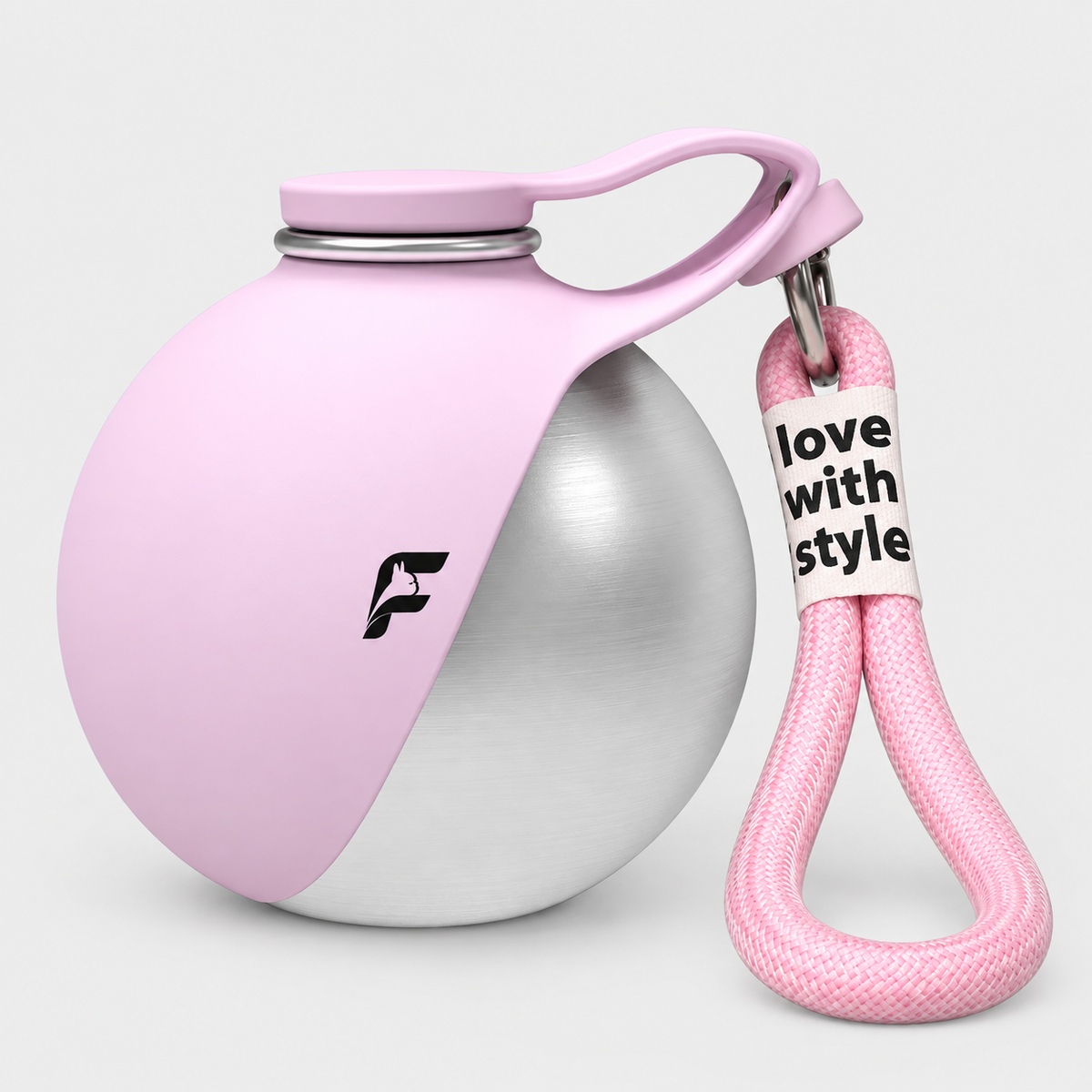 French Bulldog Travel Water Bottle with Silicone Bowl