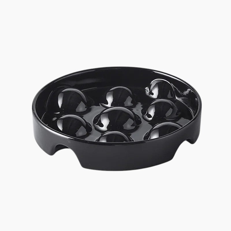 French Bulldog Ceramic Slow Feeder Bowl - Rounded Ridges product detail