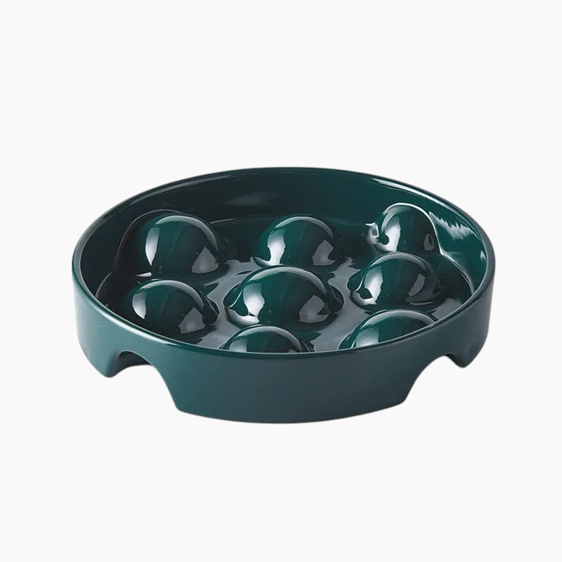 French Bulldog Ceramic Slow Feeder Bowl - Rounded Ridges product detail