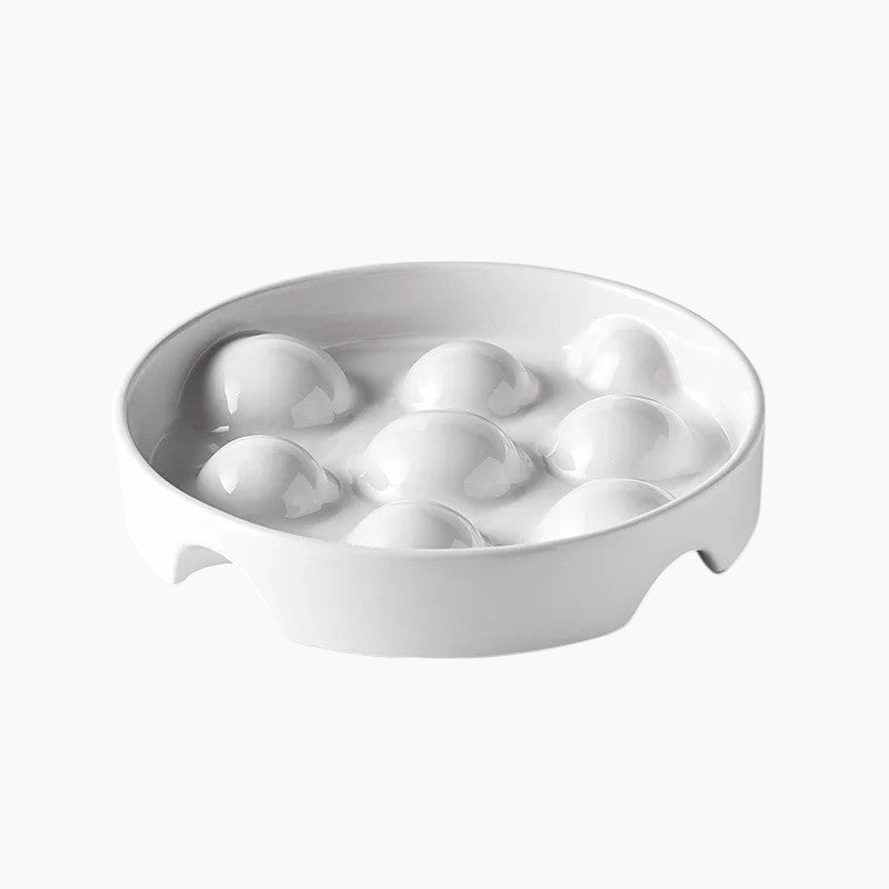 French Bulldog Ceramic Slow Feeder Bowl - Rounded Ridges product detail