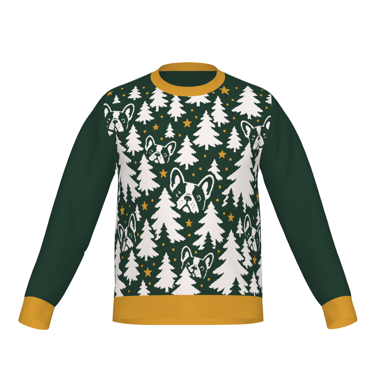 Evergreen Frenchie knit sweater redesigned product view 1