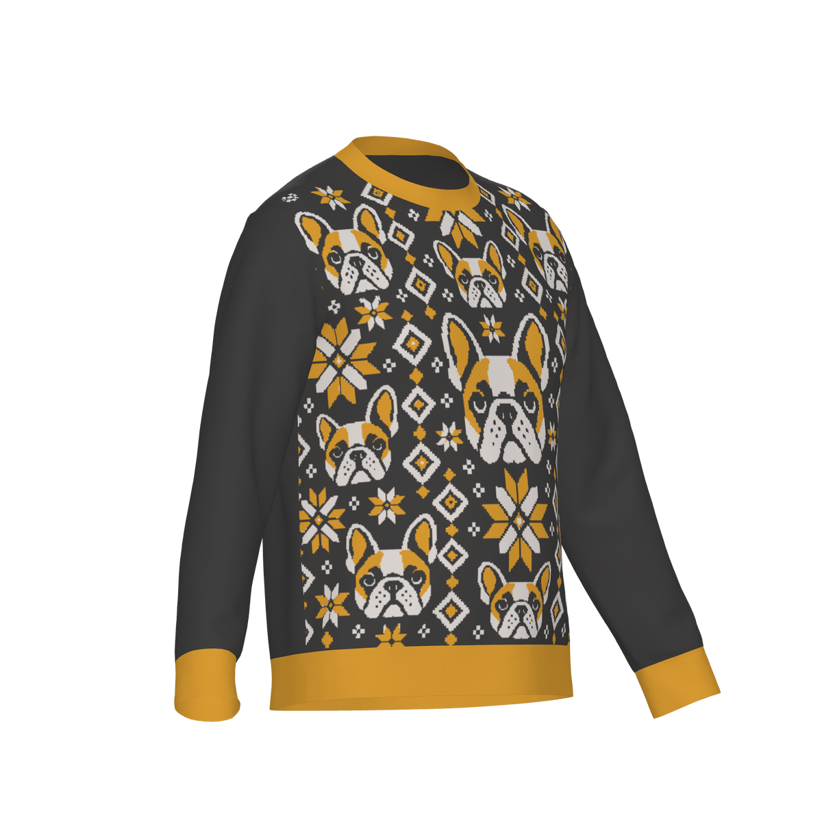 Nordic Frenchie Christmas Knit Sweater — square product view 5