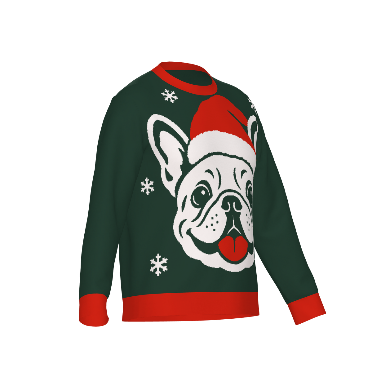 Santa Hat Frenchie Christmas Knit Sweater — square product view 5