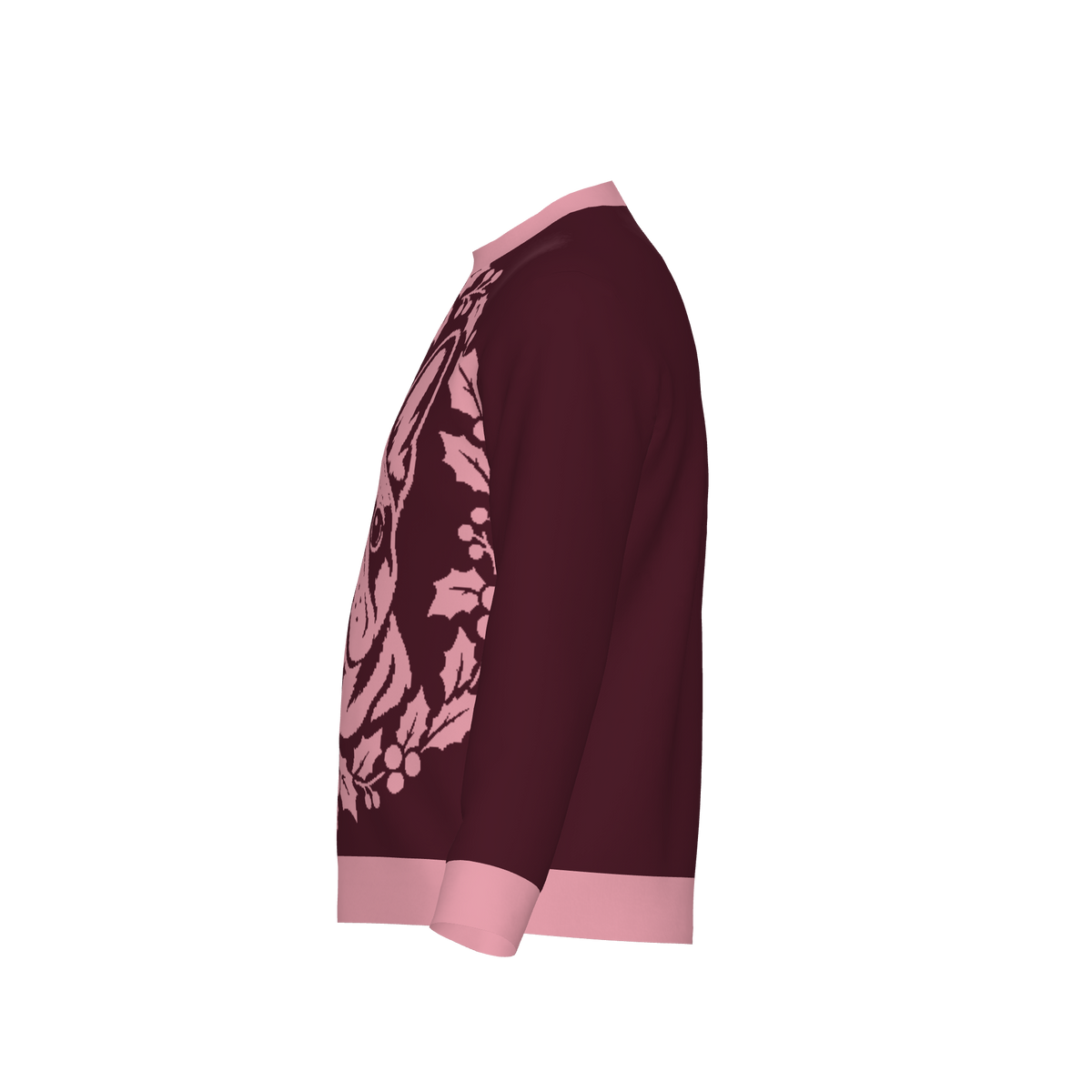 Holly Wreath Frenchie Christmas Knit Sweater — square product view 3