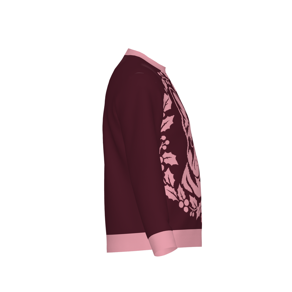Holly Wreath Frenchie Christmas Knit Sweater — square product view 6