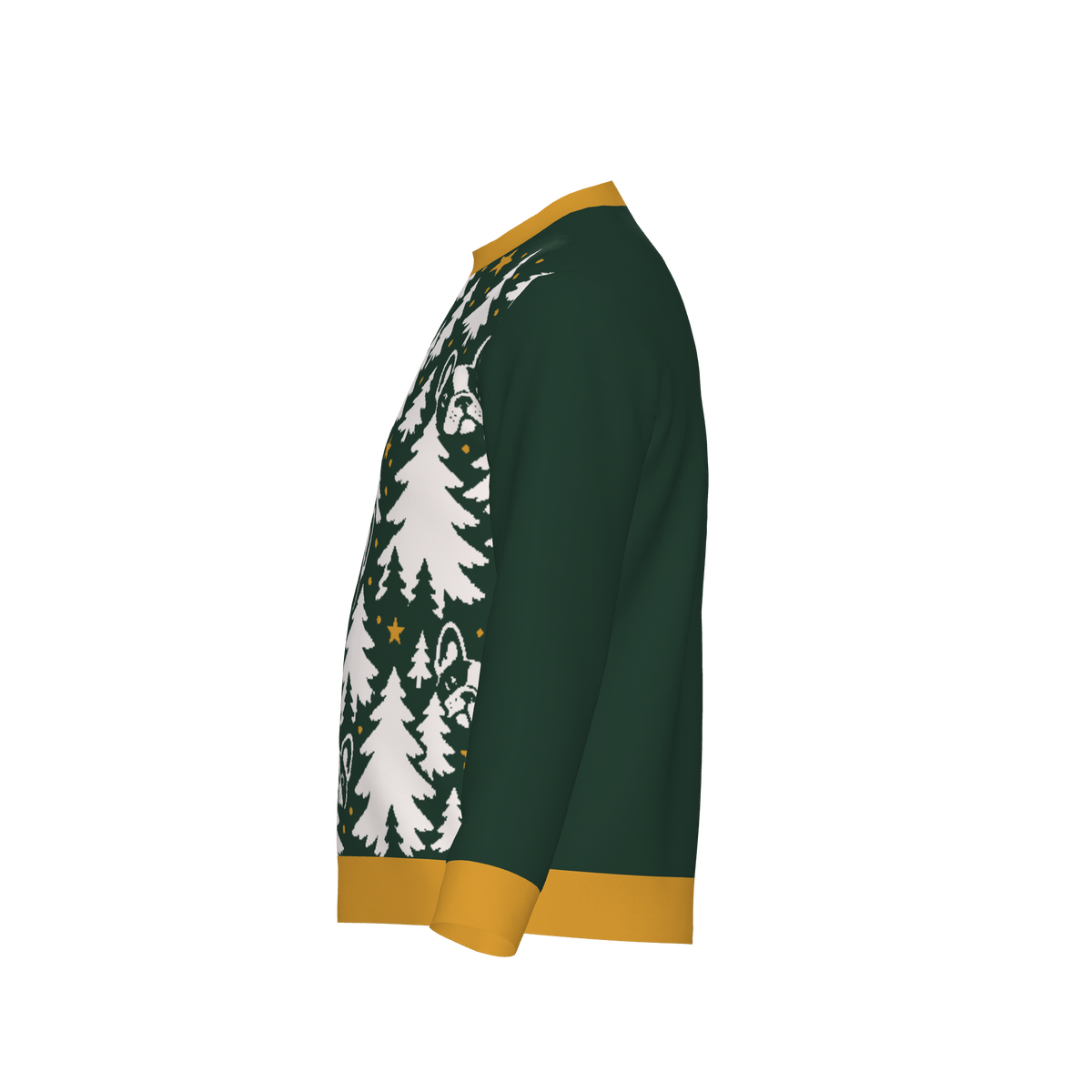 Evergreen Frenchie Christmas Knit Sweater — square product view 3