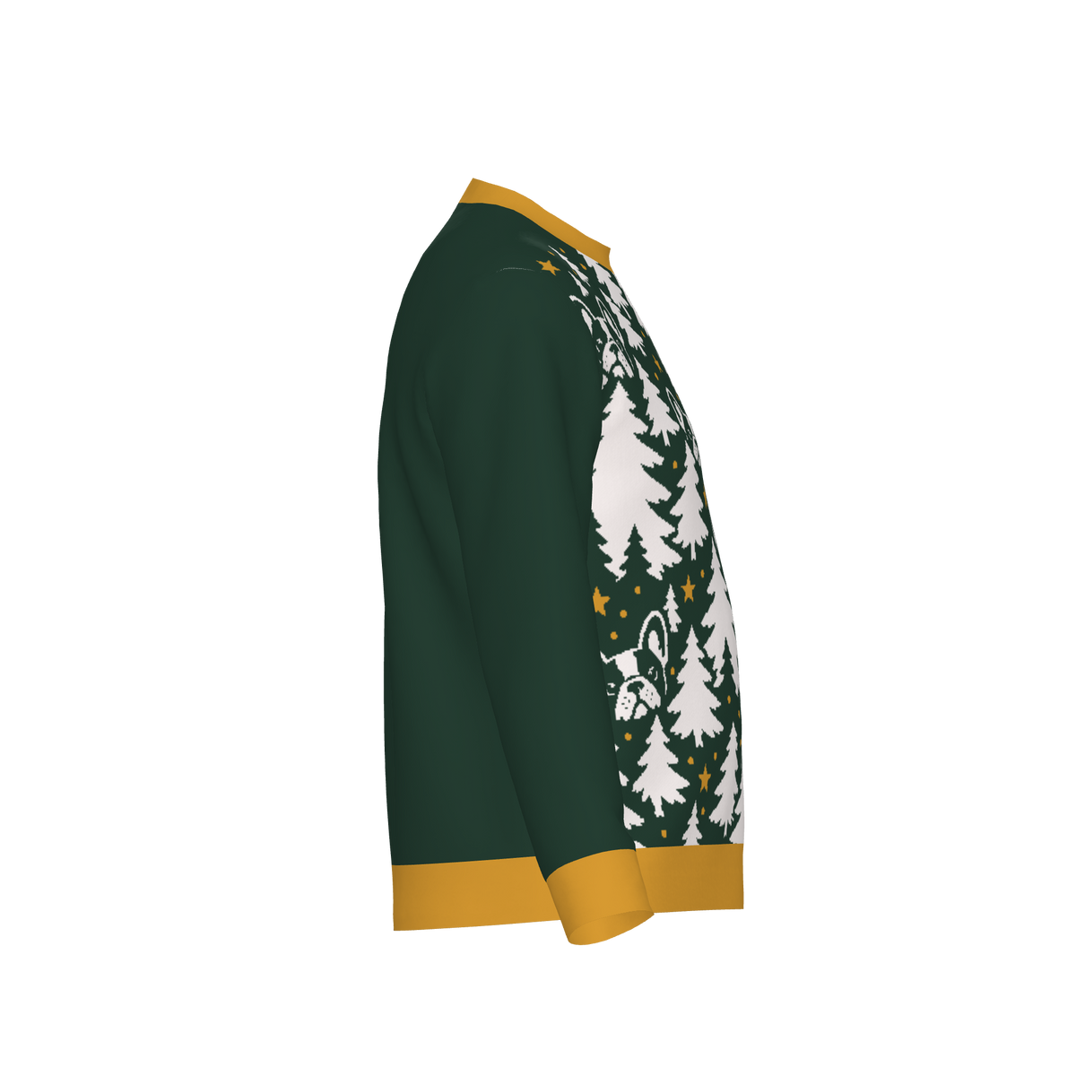 Evergreen Frenchie Christmas Knit Sweater — square product view 6