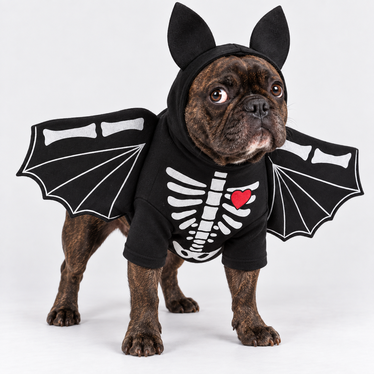 French Bulldog Skeleton Bat Halloween Costume
