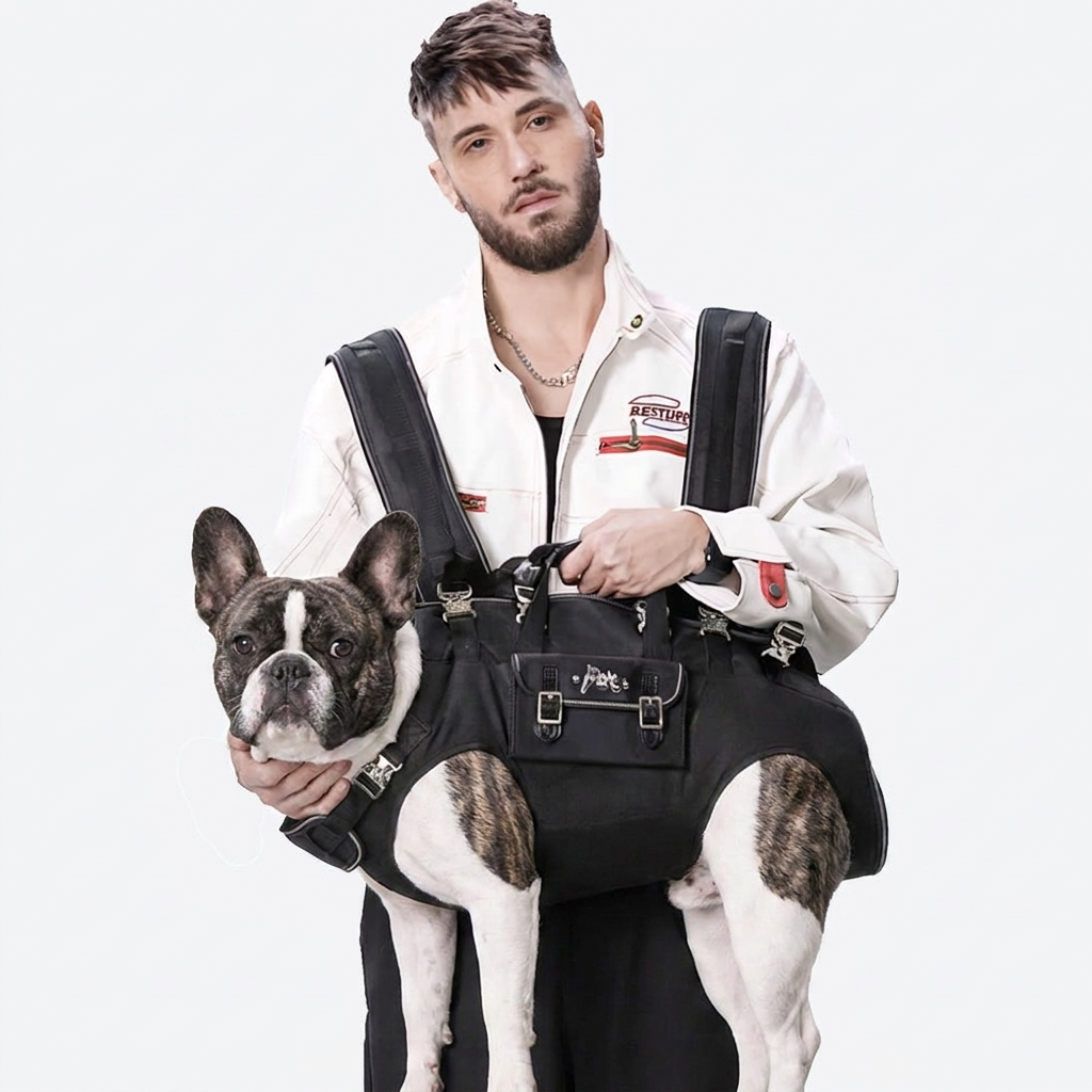 French Bulldog side carry backpack