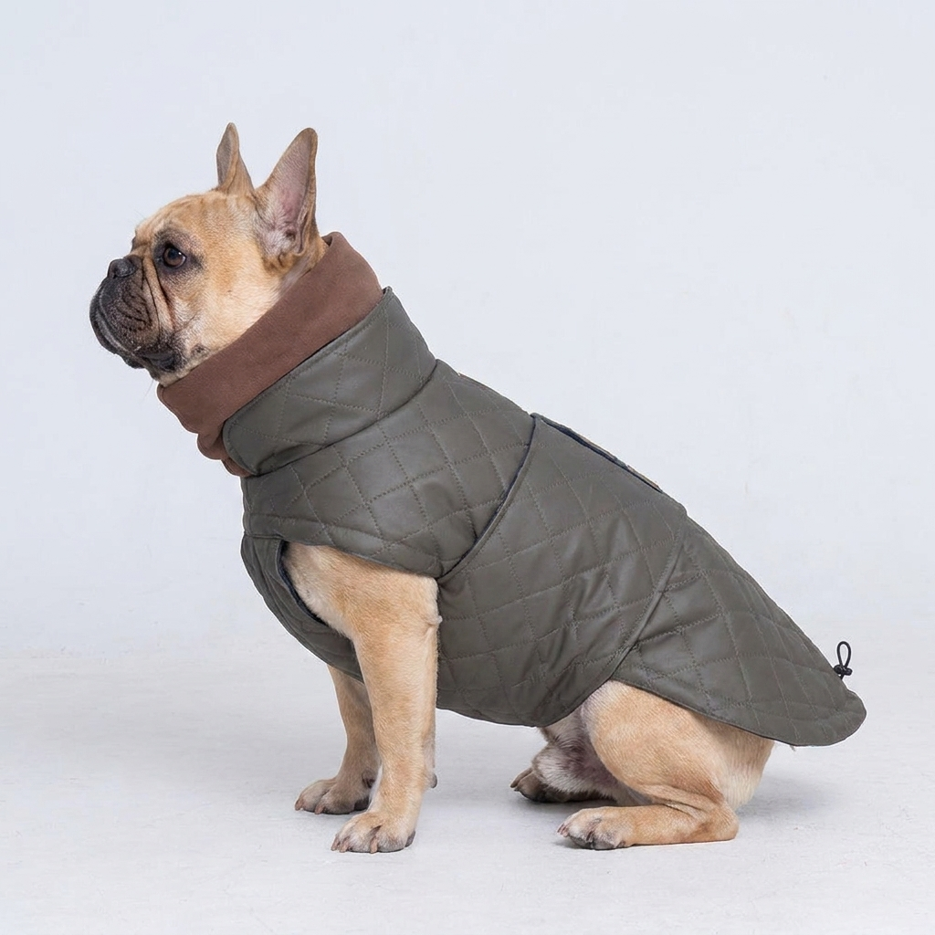 French Bulldog quilted winter jacket