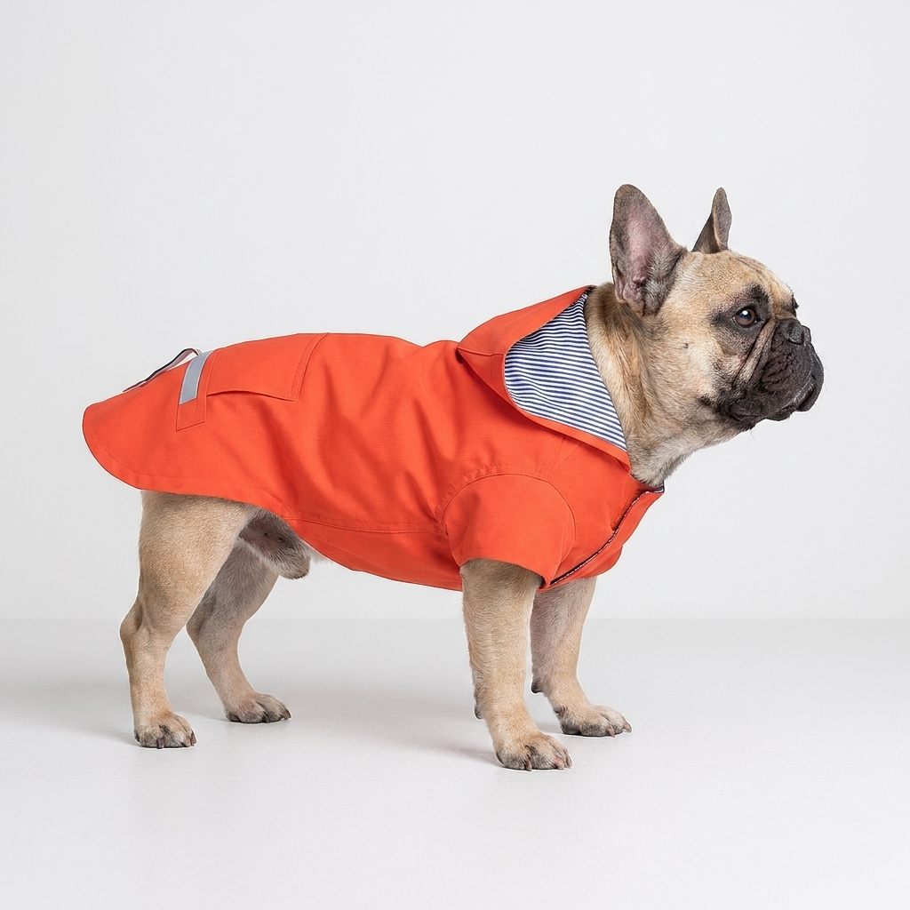 French Bulldog hooded raincoat