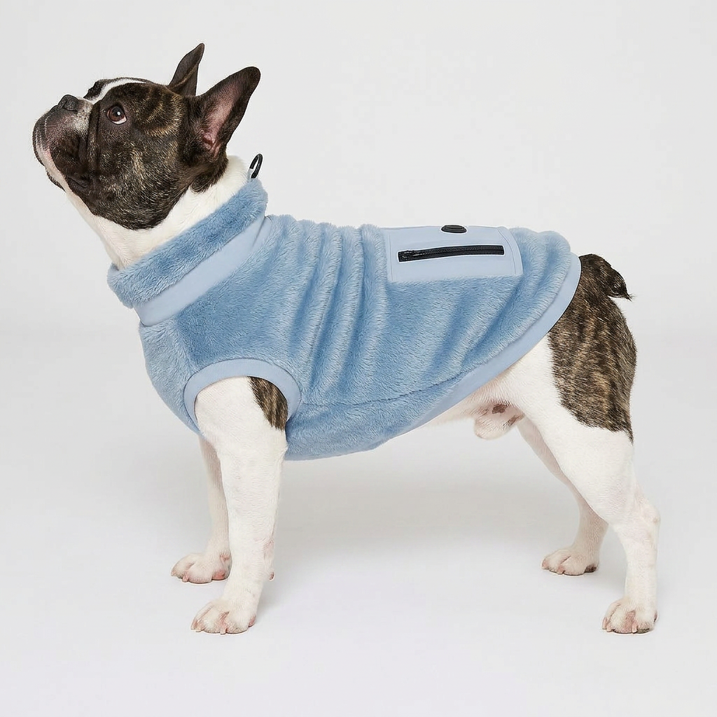 French Bulldog plush turtleneck cotton pullover