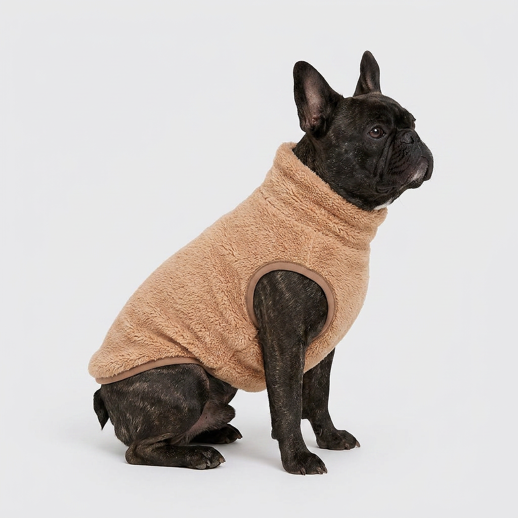 French Bulldog warm turtleneck soft cotton coat