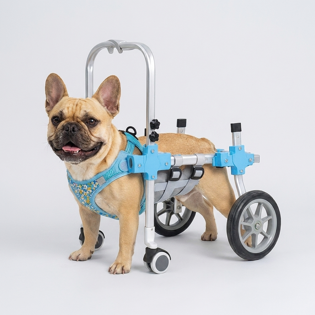 French Bulldog wheelchair harness mobility support
