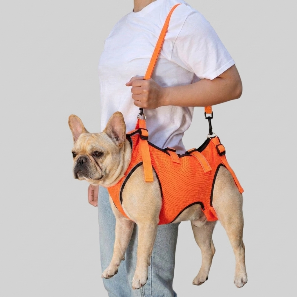 French Bulldog lift harness elderly and injured dog support