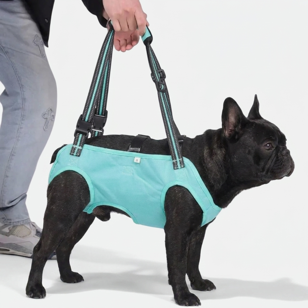 French Bulldog lift harness padded handle support