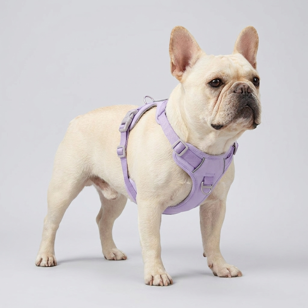 French Bulldog lightweight mesh breathable harness leash set