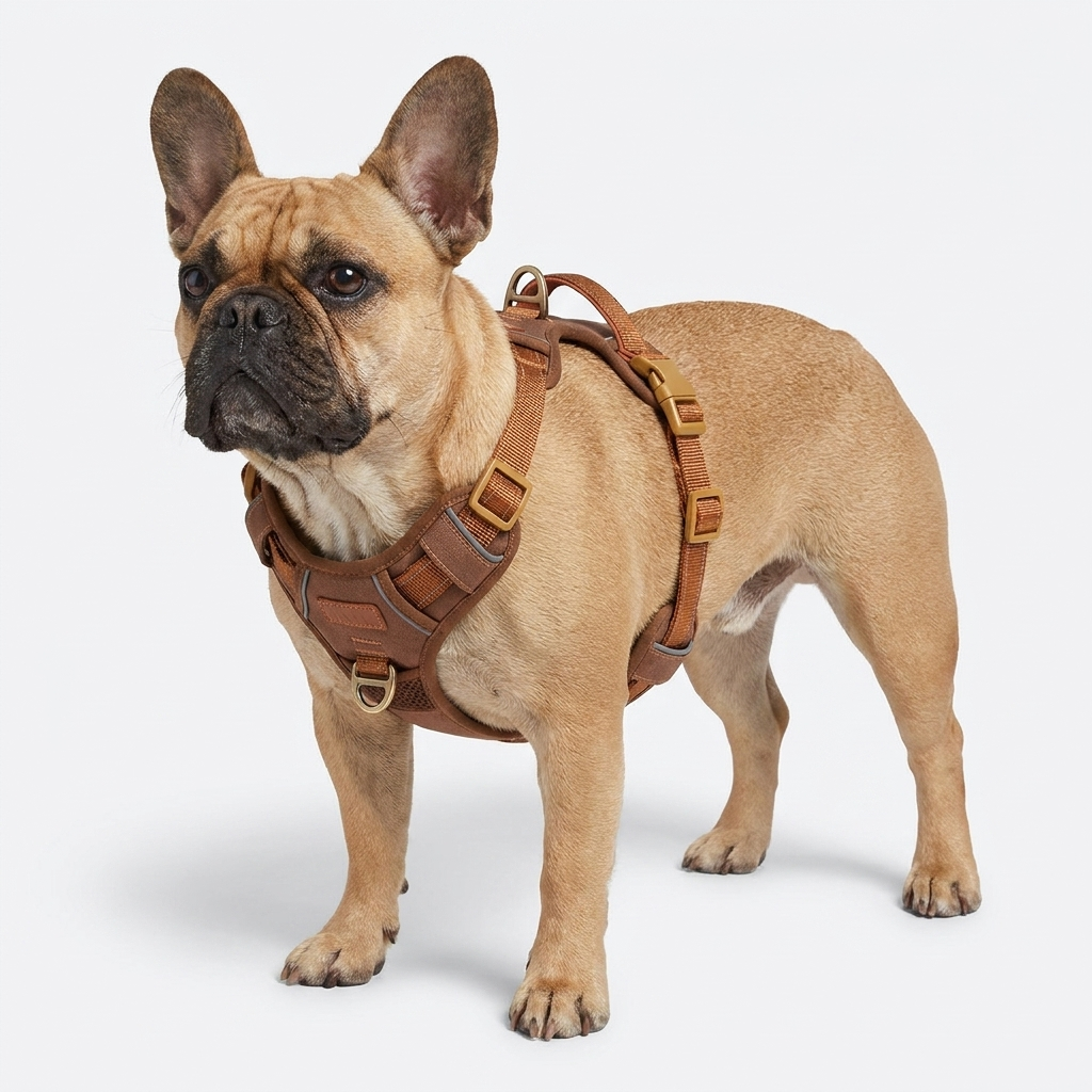 French Bulldog reflective soft padded comfort harness