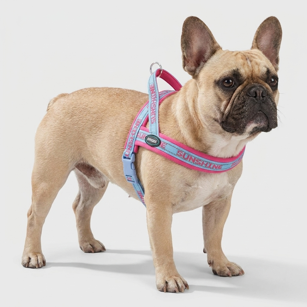 French Bulldog adjustable mesh breathable harness