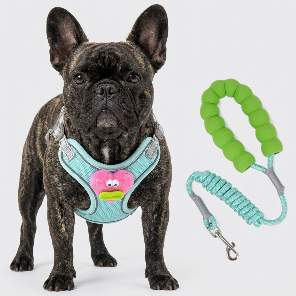 French Bulldog plush toy harness yellow
