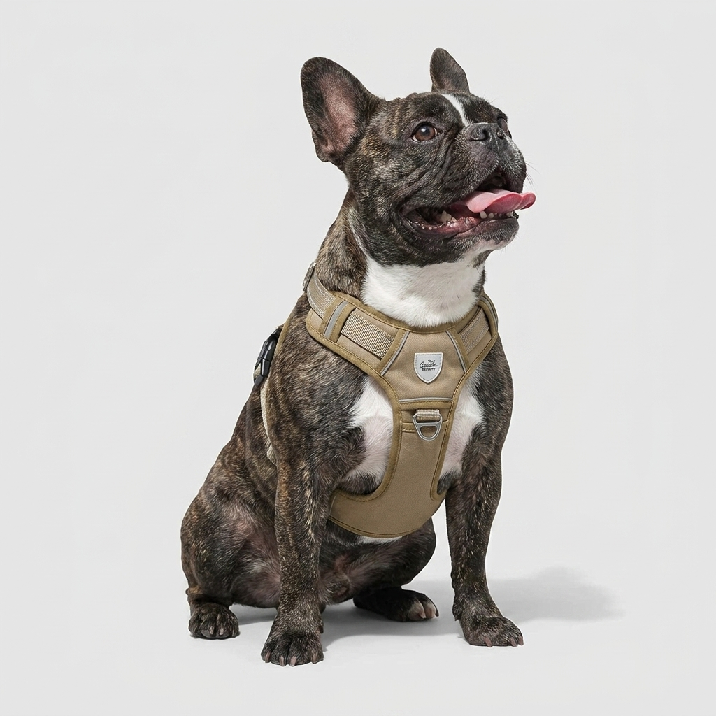French Bulldog heavy-duty escape-proof vest brown