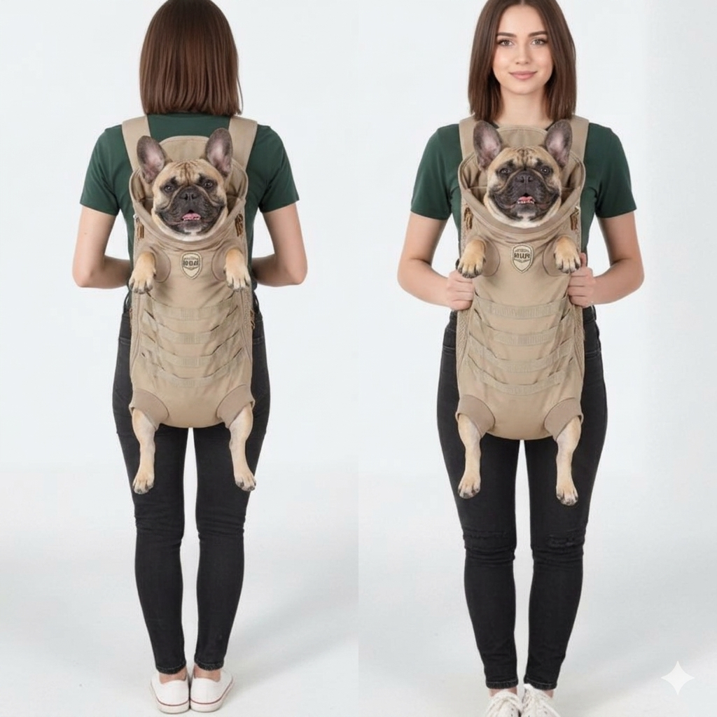 French Bulldog tactical backpack carrier green