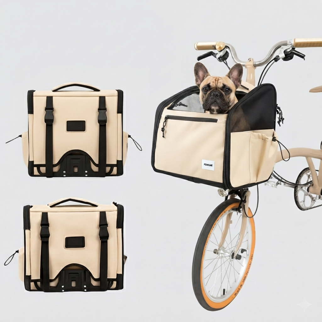 French Bulldog detachable bike carrier bag