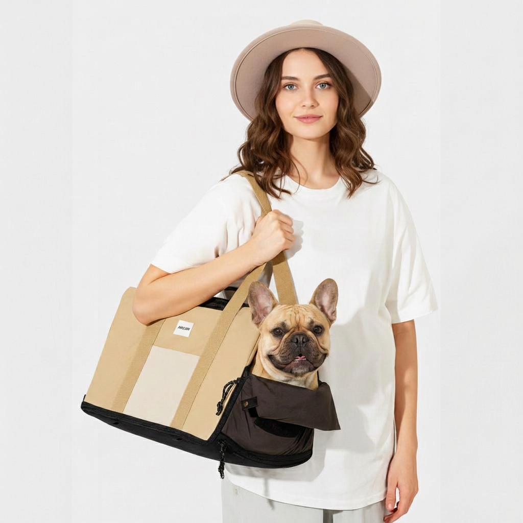 French Bulldog portable car safety seat console carrier