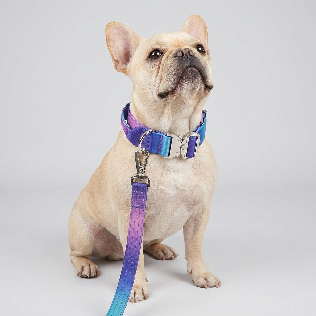 French Bulldog gradient collar leash set yellow-green