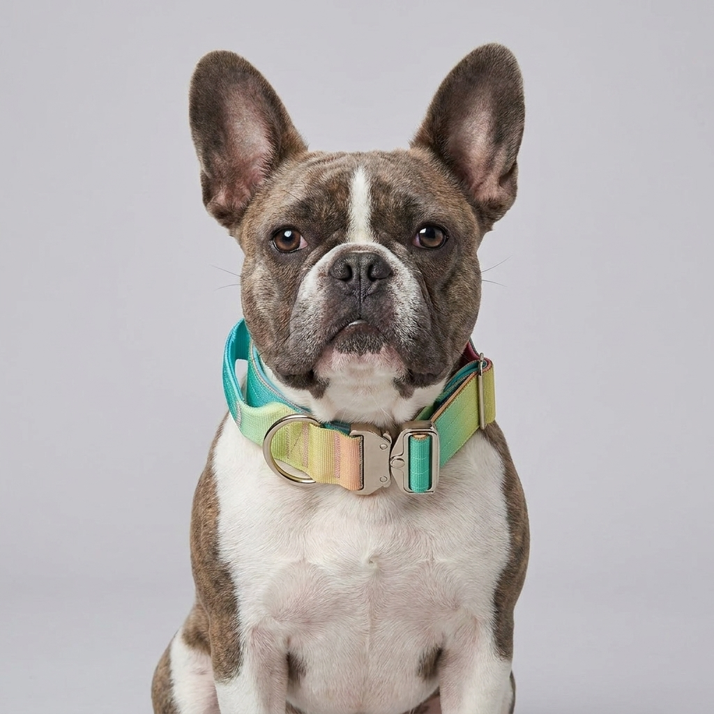 French Bulldog gradient collar leash set blue-purple