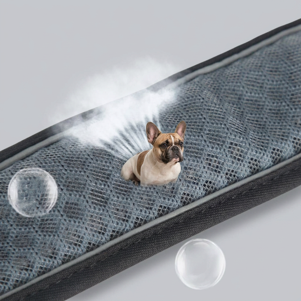 French Bulldog reflective no-pull collar blue