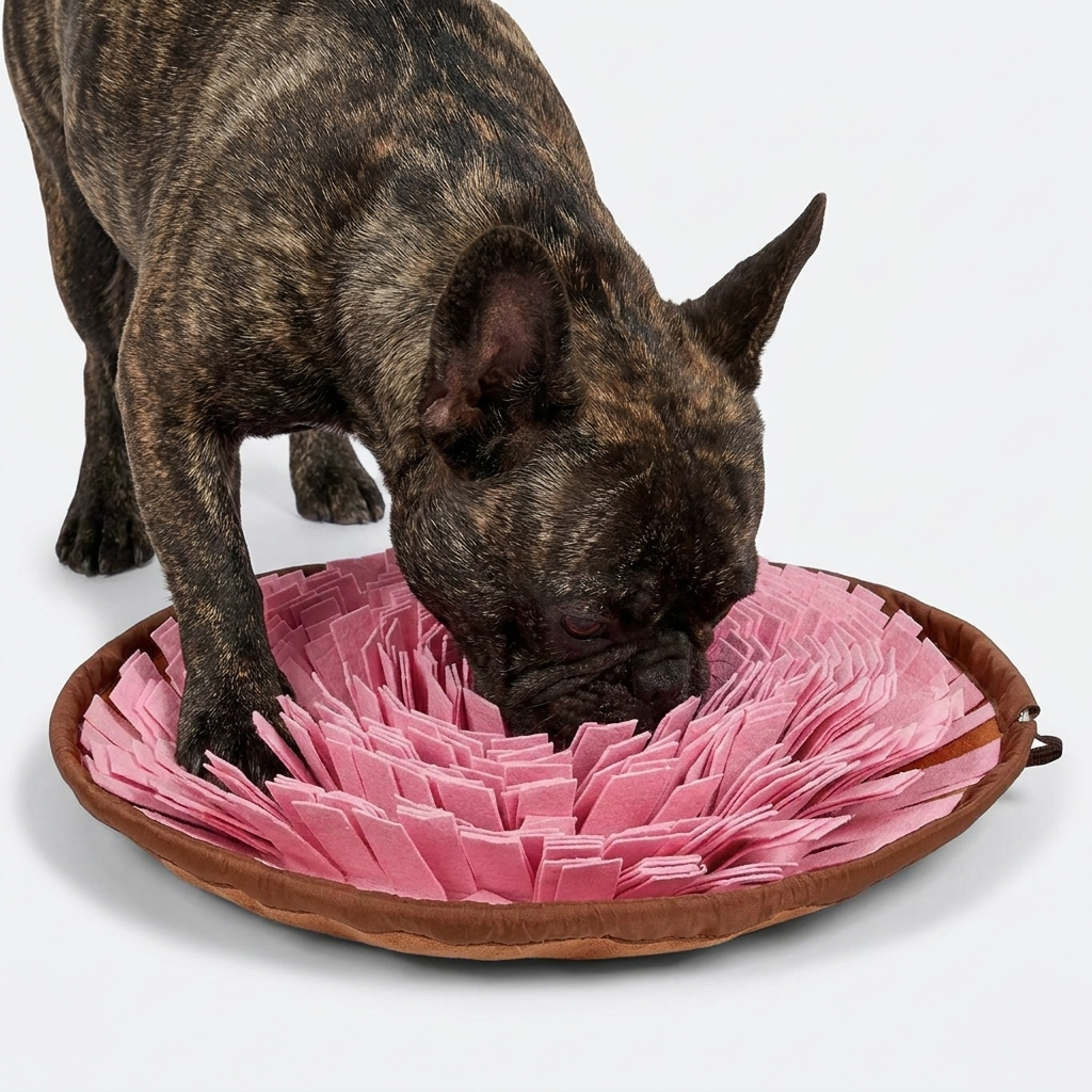 French Bulldog interactive snuffle mat pink