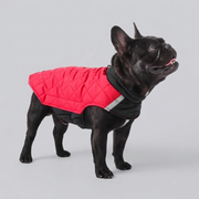 French Bulldog reversible winter jacket pink khaki