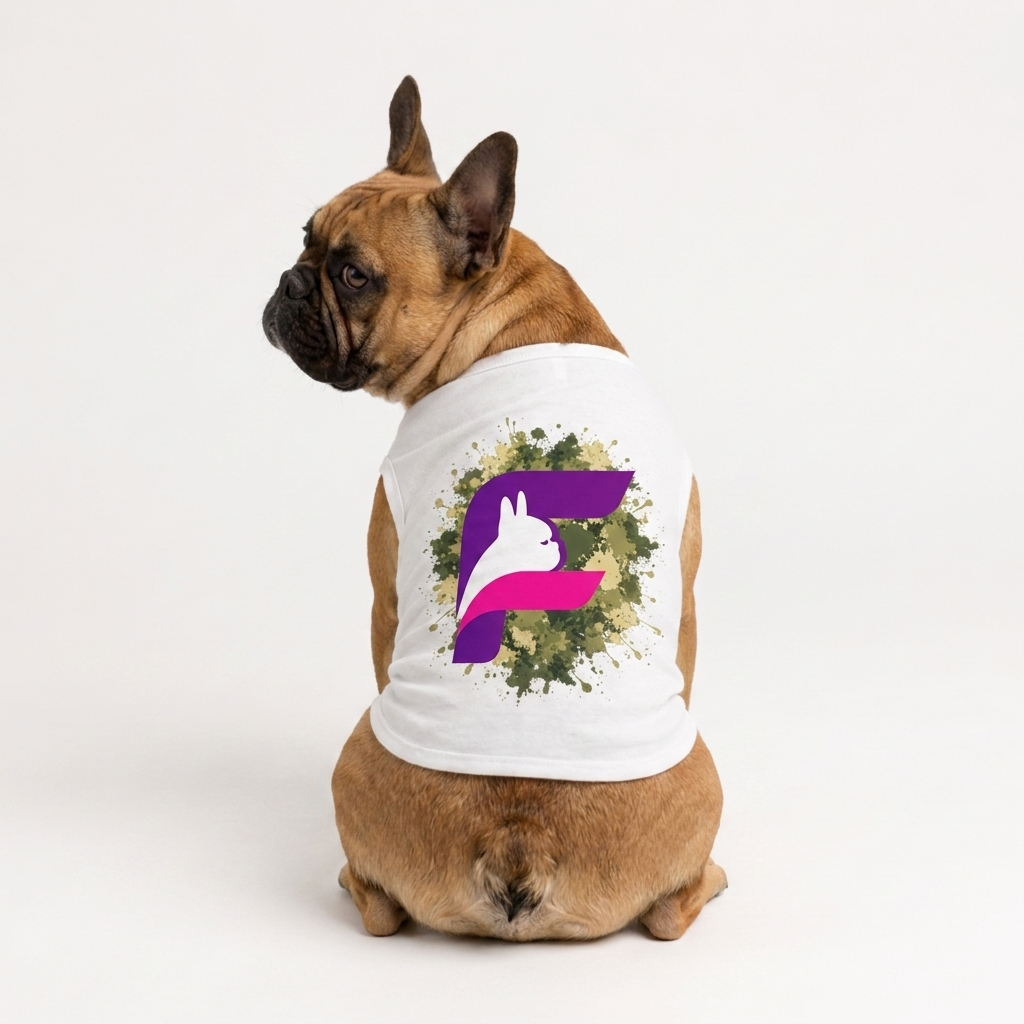 French Bulldog WildCamo Tank white