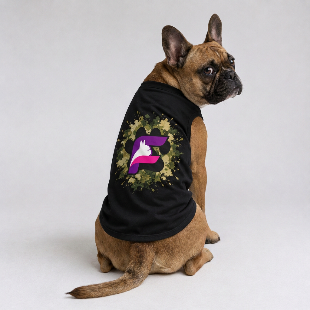 French Bulldog WildCamo Tank detail 1