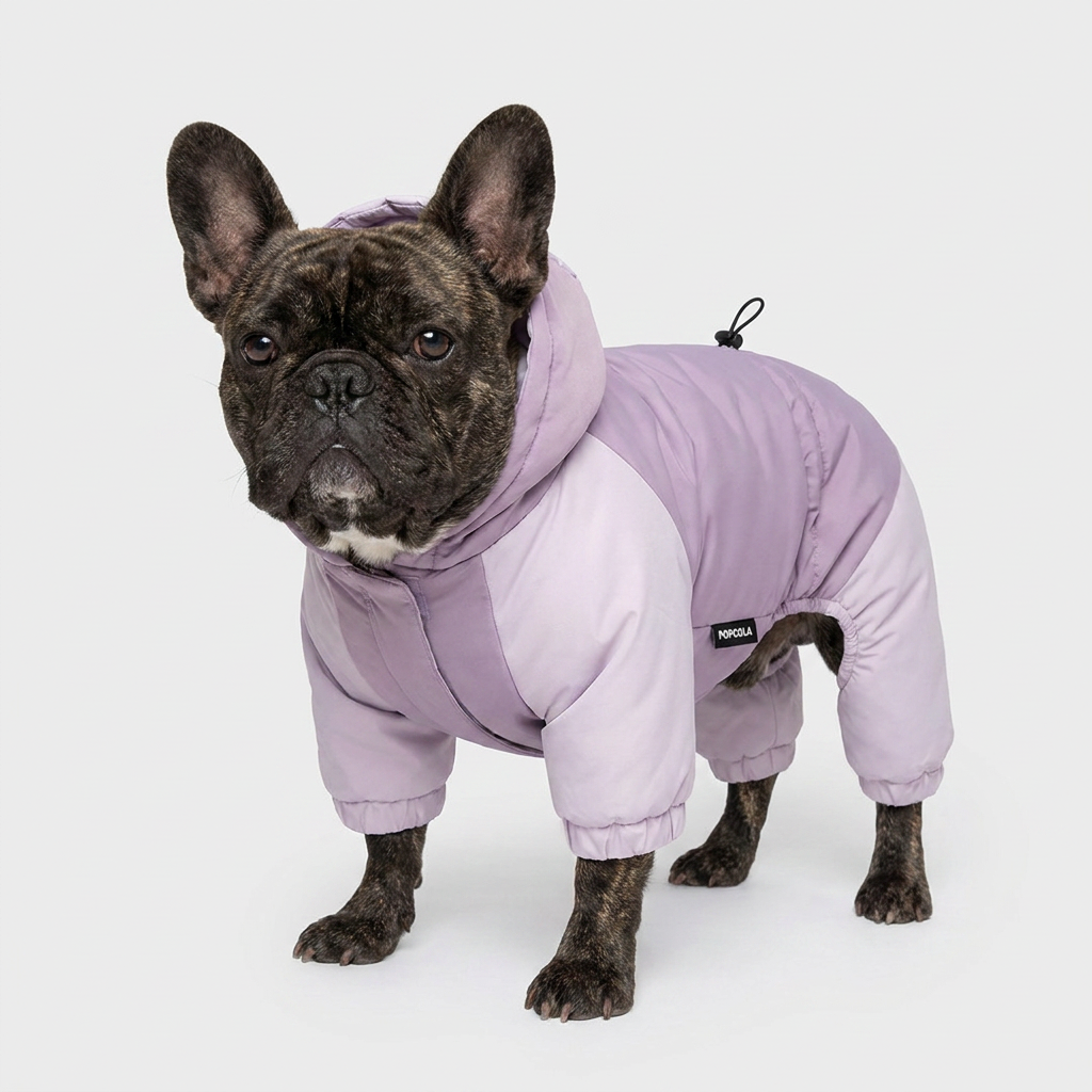 French Bulldog Waterproof Hooded Jacket purple