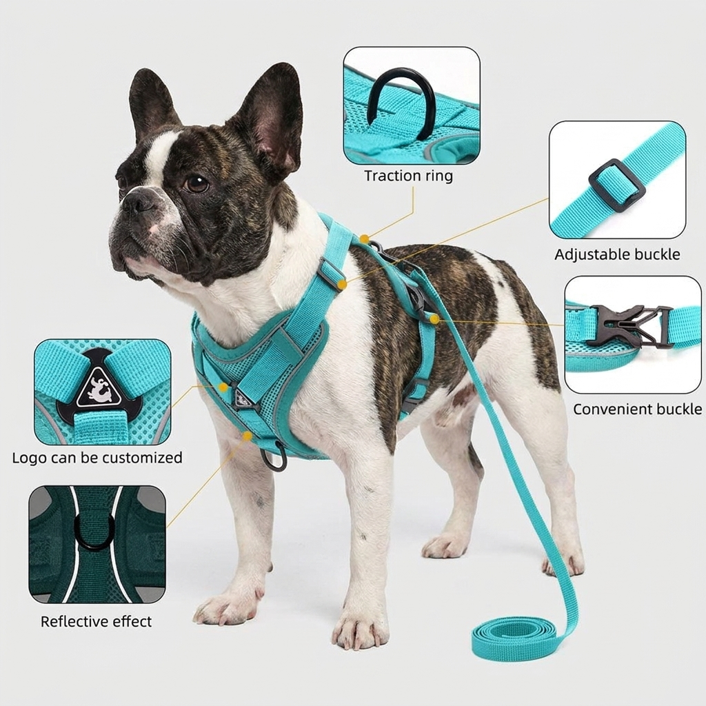 French Bulldog Harness Leash Set 2